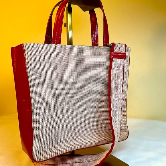 Prada Leather & Fabric Structured Bag w/Removable Prada Shoulder Strap - Picture 5 of 16